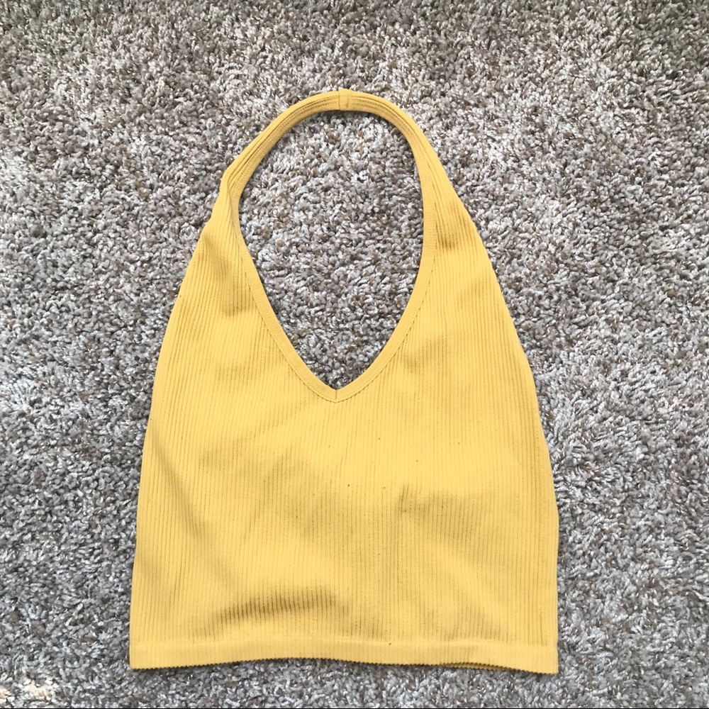 Cropped Yellow Hulter Top